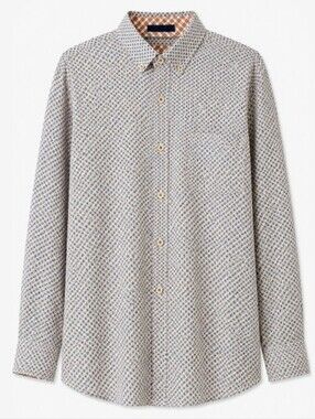 Johnston & Murphy Orange, White & Navy Geometric Button-Down